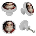 thumbnail image 4 of Santa Claus Glow-in-the-Dark Fluorescent Drawer Pulls with Screws - Round 4-Pack, Suitable for Cabinets, Wardrobes, Dressers - Furniture Decor with Door Handles, 4 of 6
