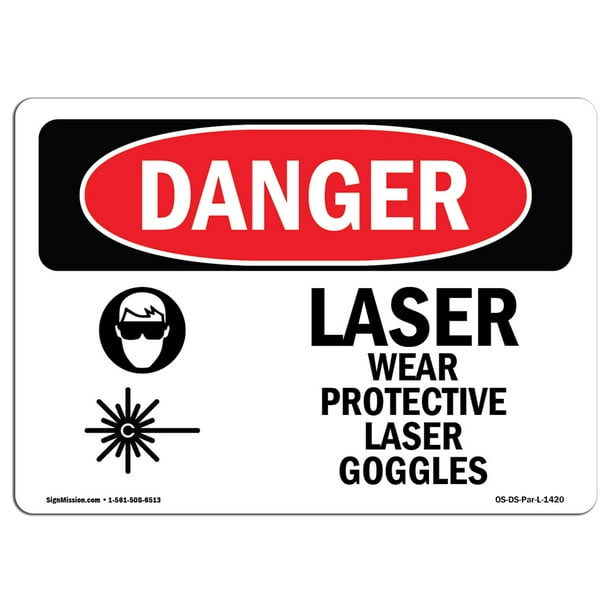 OSHA Danger Sign Laser Wear Protective Laser Goggles 5 X 3 5 Decal 