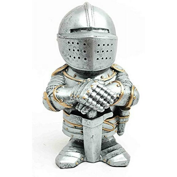 Ebros Anime Chibi Medieval Knight of The Cross Templar Crusader Figurine 4.5" H