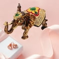 thumbnail image 3 of Fovewise Hand Painted Enamel Elephant Trinket Box Hinged Jewelry Box Unique Mini Ring Necklace Jewelry Organizer Collectible Animal Figurine Keepsake Home Decor, 3 of 8