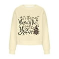 thumbnail image 4 of EGNMCR Chandail en Molleton de Noël Mode Décontractée Imprimé Col Rond Manches Longues Amples Hauts Courts Blouse Chandails en Molleton Sans Capuche, 4 of 4