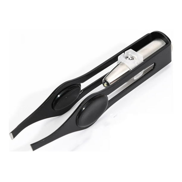 Pinzas rojas con luz LED, pinzas luminosas para depilación, pinzas de maquillaje con luz, pinzas de precisión de acero inoxidable para cejas.
