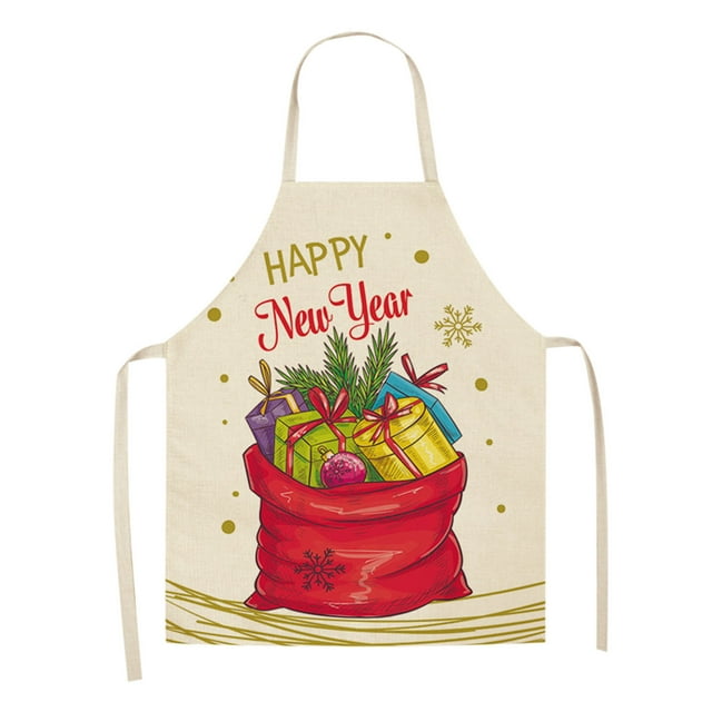 Cubes de Rangement et Sacs de Compression Tablier de Noël pour Femmes Tablier de Cuisine Ajustable, Tablier de Fête Bonhomme de Neige, Décorations de Noël