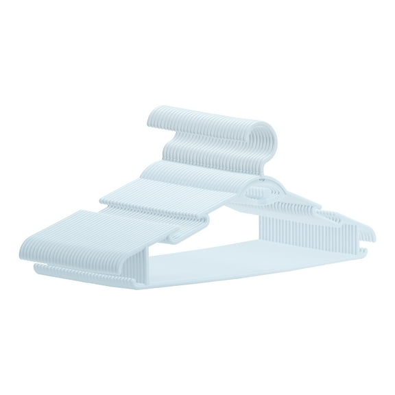 Unique Bargains Plastic Non-Slip Hangers Space Saving Clothes Hangers 30 Packs Blue