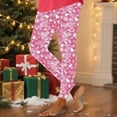 thumbnail image 2 of Jinhomg Christmas Leggings for Women High Waist Xmas Printed Tight Soft Stretch Running Workout Leggings Solid Color Tummy Control Yoga Pants Pink,M, 2 of 6