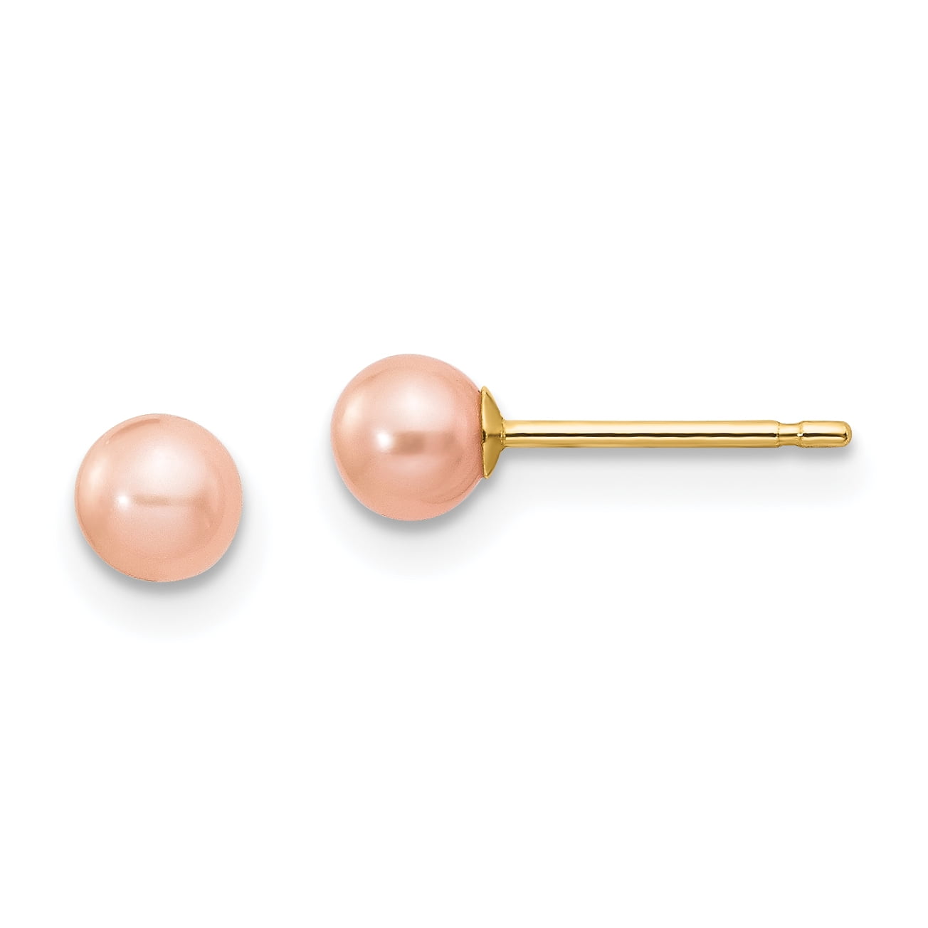 Rose gold pearl stud earrings discount