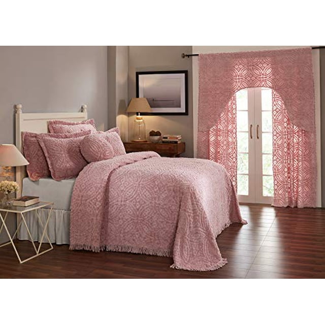 Better Trends Wedding Ring Collection is Super Soft and Light Weight in Loop Design 100 Percent Cotton Tufted Unique Luxurious Machine Washable Tumble Dry, King Bedspread, Pink
