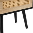 thumbnail image 3 of 15.75" Rectangle Rattan Table - Solid Wood Legs and MDF Body - Multiple Indoor Scenes - Strong Load - Bearing Capacity, 3 of 6
