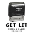 thumbnail image 1 of Printtoo Personalized Black Self Inking Get Lit Custom Wedding Favor Rubber Stamper-58 x 22 mm, 1 of 6