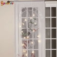 thumbnail image 5 of Spencer 84"x40" Christmas Lace Window Curtains, Snowman Door Curtains Panel with 20 LED Lights + 2 AA Batttery for Home Bedroom Xmas Party Holiday Decor, 5 of 8
