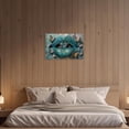 thumbnail image 3 of ZHONGYUTONG Lip Canvas Wall Art Teal Lips with Butterfly Pictures Painting Poster Artwork for Home Decor Framed (12.00" x 18.00"), 3 of 5