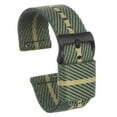 thumbnail image 1 of Verde Caqui Nylon Rayadas Correa 24mm Ancho Suave Cómodo Premium Nylon Correa con Negro Hebilla, Universal Reemplazo Lienzo Reloj Correa, 1 of 7