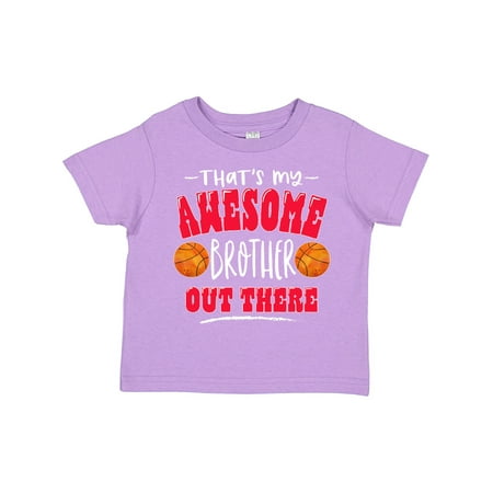 

Inktastic That s My Awesome Brother out There with Basketballs Gift Toddler Boy or Toddler Girl T-Shirt