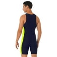 thumbnail image 3 of Doomiva Mens One Piece Wetsuit Sleeveless Front Zip Swimwear Surfing Bathing Suit Navy Blue&Fluorescent_Green XXL, 3 of 7