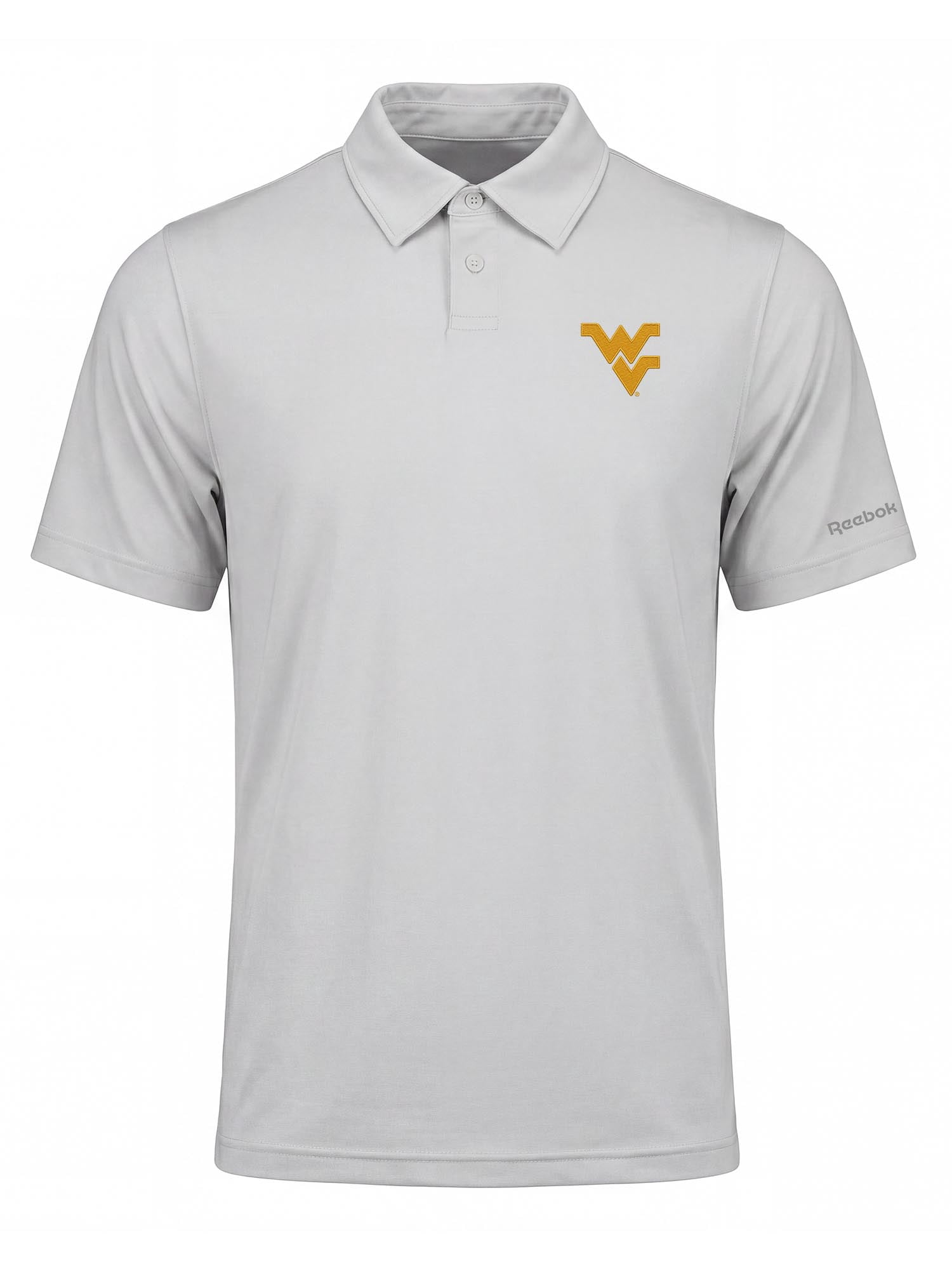 West Virginia Mountaineers Reebok Mens Gray Short Sleeve Polo Shirt