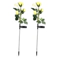 thumbnail image 5 of 2pcs LED Solar Flower Lights Waterproof Artificial Rose Garden Lamp for Outdoor LandscapeYellow, 5 of 8