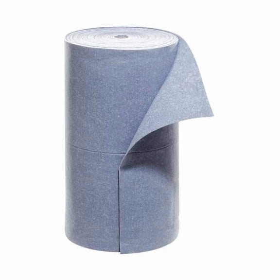 Pig Sorbent Roll, 41 gal, 30 in x 150 ft, Universal, Blue, Fibers BLU104