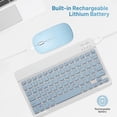 thumbnail image 3 of ARCTICICE 10in Wireless Keyboard and Mouse Combo, Ultra-Slim 78 Keys bluetooth Keyboard for Tablet PC Windows Mac IOS Android Devices, Blue, 3 of 7