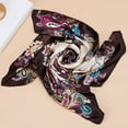 thumbnail image 3 of Yesbay 90x90cm Square Towel Imitated Silk Fabric Women Flower Print Head Wrap Scarf, 3 of 7