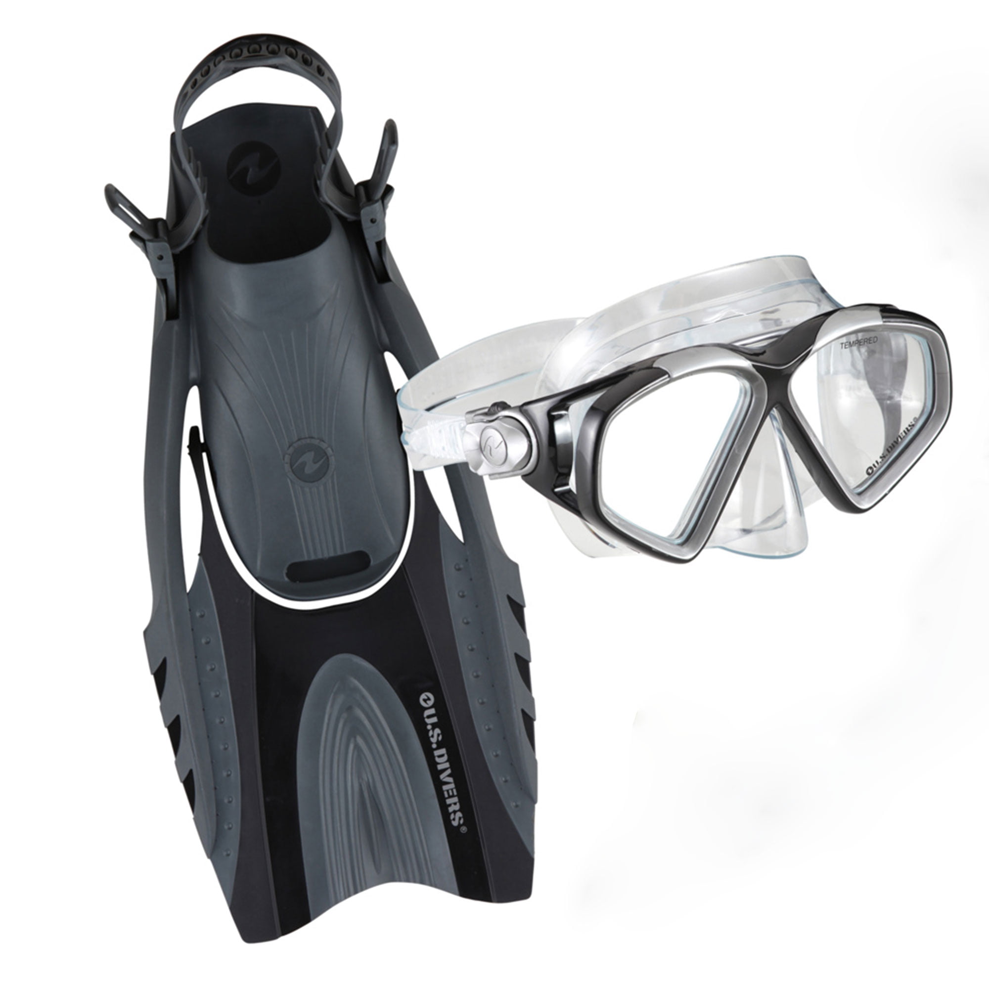 Divers Cozumel Adult Snorkeling Set With Large Fins Mask Snorkel and Bag for sale online U.s 