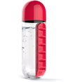 thumbnail image 1 of Asobu Combine Daily Pastillero Organizador con botella de agua, 20 oz, negro (rojo), 1 of 5