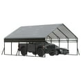 thumbnail image 2 of 20X25 FT Heavy Duty Car Ports Kit Metal Carport Kit with Reinforced Frame & Anchor Bolts, for RV, Truck, Boat, Tractor Shelter, 100MPH Wind/35PSF Snow Rating, Easy Assembly, 2 of 8