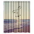 thumbnail image 1 of Cortina de ducha ABPHQTO Verano Playa Sol Olas Ancla Náutica Impermeable 150x180 cm, 1 of 2