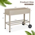 thumbnail image 3 of Resenkos Raised Planter Boxes, Large Space Elevated Flower Beds,Metal Raised Garden Bed with Storage Shelf Hanging Hooks and Wheels-Light Brown, 3 of 8