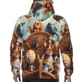thumbnail image 7 of Kdxio Animal Filled Noahs Ark Print Mens Casual Hooded Collar Drawstring Hoodies Pullover Sweatshirts Casual Long Sleeve Shirts-, 7 of 7