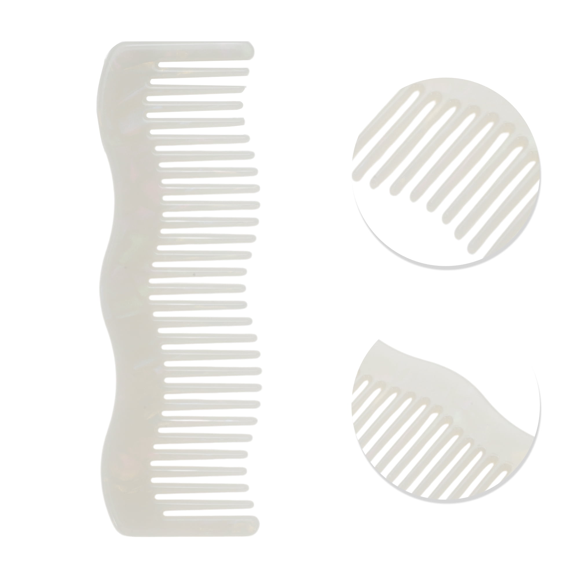 Unique Bargains 1 Pc Wave Hair Comb Designed for Making hair Smooth Colorful White