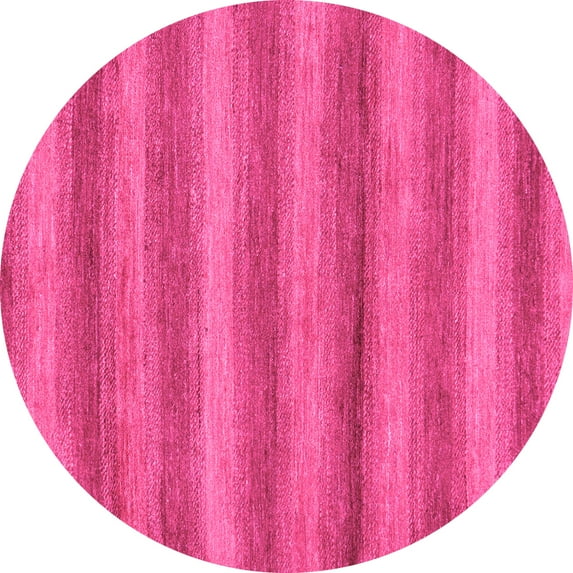 Ahgly Company Indoor Round Abstract Pink Modern Area Rugs, 3' Round