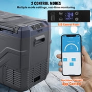 VEVOR Car Refrigerator, 12 Volt Car Refrigerator Fridge, 40 L Dual Zone Portable Freezer,4℉-68℉ Adjustable Range, 12/24V DC and 100-240V AC Compressor Cooler