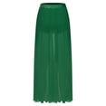 thumbnail image 3 of TiaoBug Womens Lyrical Dance Skirt Rhinestone Flowy Maxi Skirt with Briefs Contemporary Dancewear Green S, 3 of 5