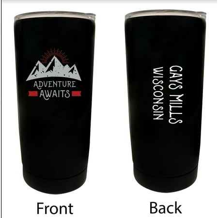 

Gays Mills Wisconsin Souvenir 16 oz Stainless Steel Insulated Tumbler Adventure Awaits Design