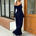 thumbnail image 6 of ClodeEU Women's V Neck Halter Tie Off Shoulder Long Sleeve Cinched Waist Wide Leg Jumpsuit ,Casual High Waist Fashion Romper ,Women's Plus L, 6 of 7