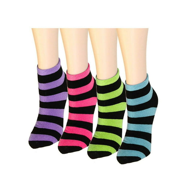 Falari 12 Pack Women's Ankle Socks Assorted Colors Size 911 (Black