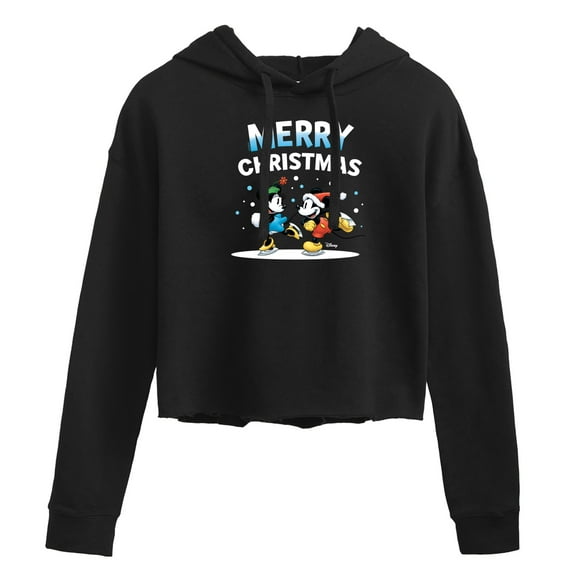 Disney - Merry Christmas - Juniors Cropped Pullover Hoodie
