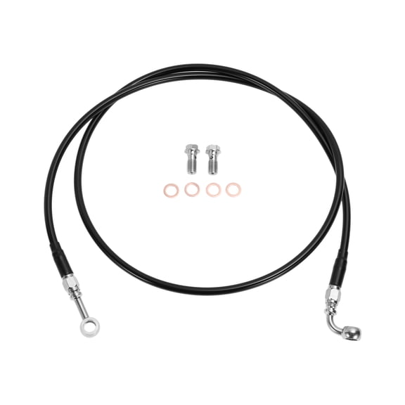 56In Hydraulic Front Brake Line Kit for 16-18In Handlebar Hydraulic Brake Line for Harley Dyna Switchback FLD 2012-2016 No.45112-08/4511208A Black