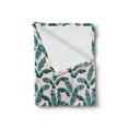thumbnail image 2 of Tropical Soft Flannel Fleece Throw Blanket, Watercolor Style Composition of Exotic Vegetation Banana Leaves Pattern, Cozy Plush for Indoor and Outdoor Use, 50" x 60", Pale Pink and Teal, by Ambesonne, 2 of 5