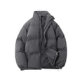 thumbnail image 6 of felwors Women's warm down jacket, high collar zip-up cotton jacket, Women's light casual down jacket Dark Gray, XXXL, 6 of 6