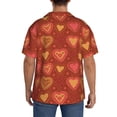 thumbnail image 5 of Easygdp Flower Hearts Men's Casual Short-sleeved Shirt with Pocket and Button Suitable for Beach Vacation Leisure - Small, 5 of 7