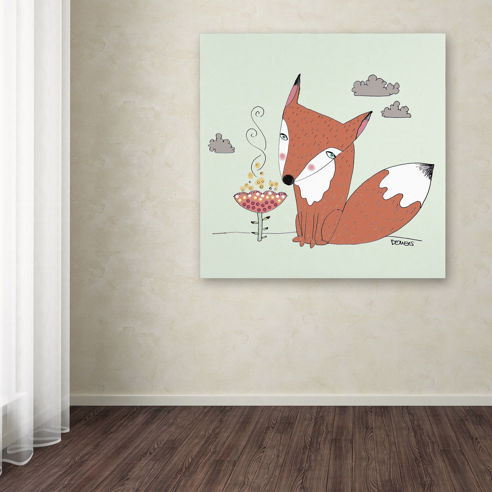 "Un Renard Dans La Cours" Canvas Art by Sylvie Demers