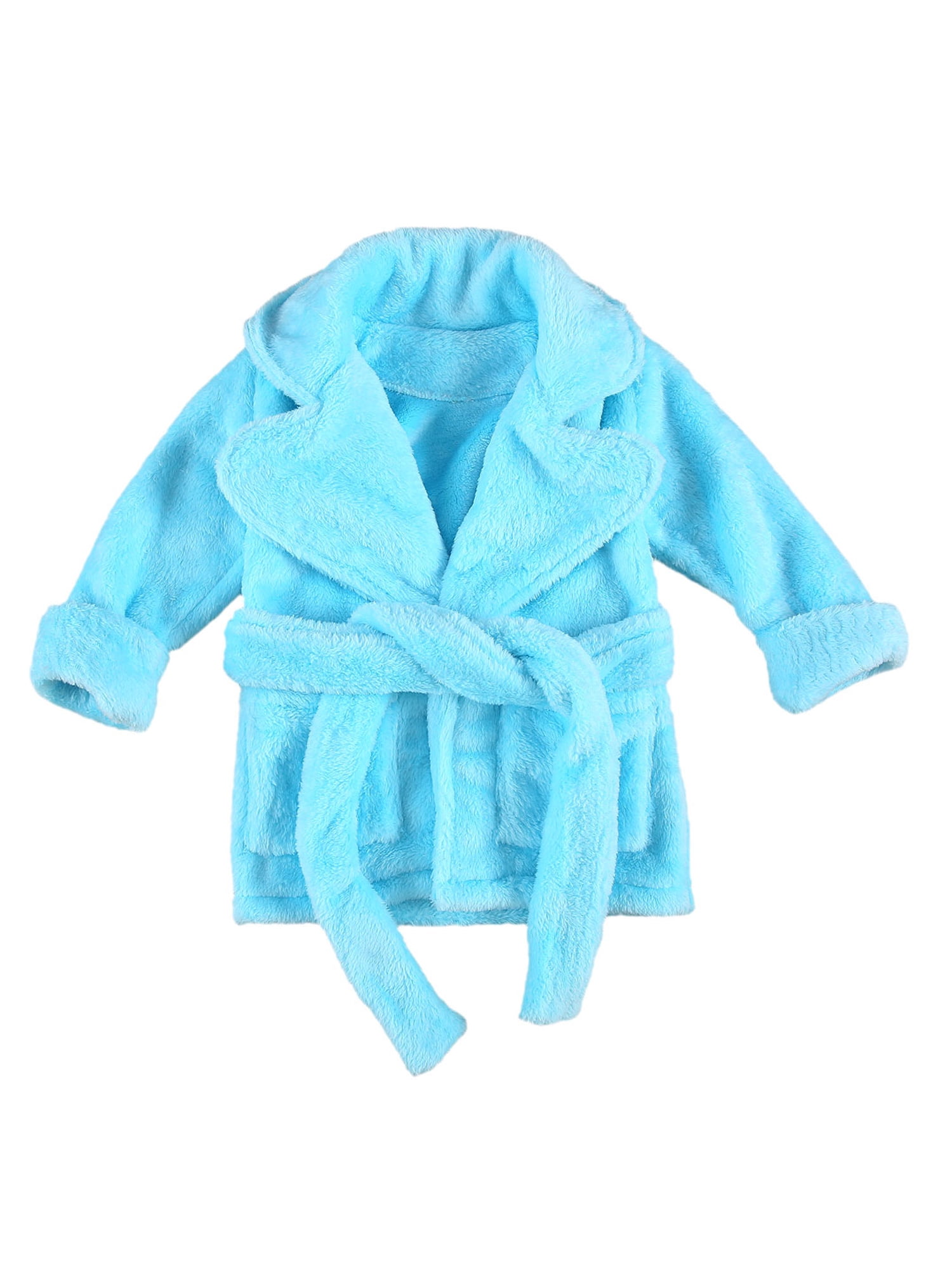2DXuixsh Infant Toddler Baby Girl Flannel Soft Bathrobes Kimono Robe Pajamas Sleepwear Print Nightgowns with Belt 