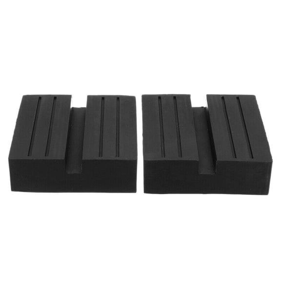 2Pcs Universal Car Slotted Lift Trolley Jack Disk Block Rubber Pad Guard Adapter,2 x Rubber Pads,Black