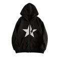 thumbnail image 4 of Men's Zip Up Hoodie, Star Graphic Fleece Full Zip Sweatshirt, Casual Streetwear Top for Fall Winter Daily Wear, 4 of 4