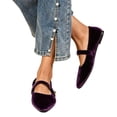 thumbnail image 6 of SuTry Women's Mary Jane Flats Pointed Toe Velvet Strap Slip On Comfortable Elegant Vintage Casual Daily Walking Shoes(36), 6 of 7