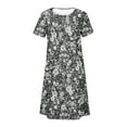thumbnail image 4 of Robe Maxi d'Été Robe d'Été Bohème à Manches Courtes Robe de Plage Robe Longueur Genou Robe à Manches Courtes en Liquidation, 4 of 5