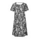 thumbnail image 4 of ICHUANYI Clearance Women's Summer Bohemian Print Short Sleeve Beach Dress Knee Length Dress(Gray, S) ICHUANYI WER2023080704571, 4 of 5