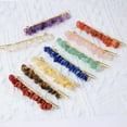 thumbnail image 2 of K-KED Natural Healing Quartz Braided Hair Clips Crystal Crushed Stone Bobby Pins Stick-Clear quartz-1pc, 2 of 8
