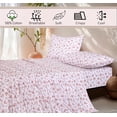 thumbnail image 2 of RUVANTI 100% Cotton Sheets – King Size Percale Bedding, Cooling & Breathable Floral Design, Durable with a Crisp, Soft & Comfortable Feel, 16" Deep Pocket, 4-Piece Set, Bouquet, 2 of 7